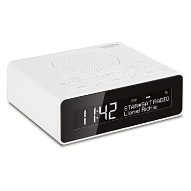 TechniSat DIGITRADIO 51 DAB+ Radiowecker (DAB, UKW, Uhrenradio, Wecker mit zwei einstellbaren Weckzeiten, Snooze-Funktion, Sleeptimer, dimmbares Display, Kopfhöreranschluss) weiß im Sale